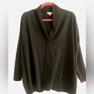 LILLA P Oversized Shawl Collor Cotton Blend Sweater Black S EUC